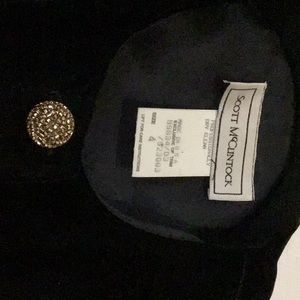 Two,piece black velvet suit